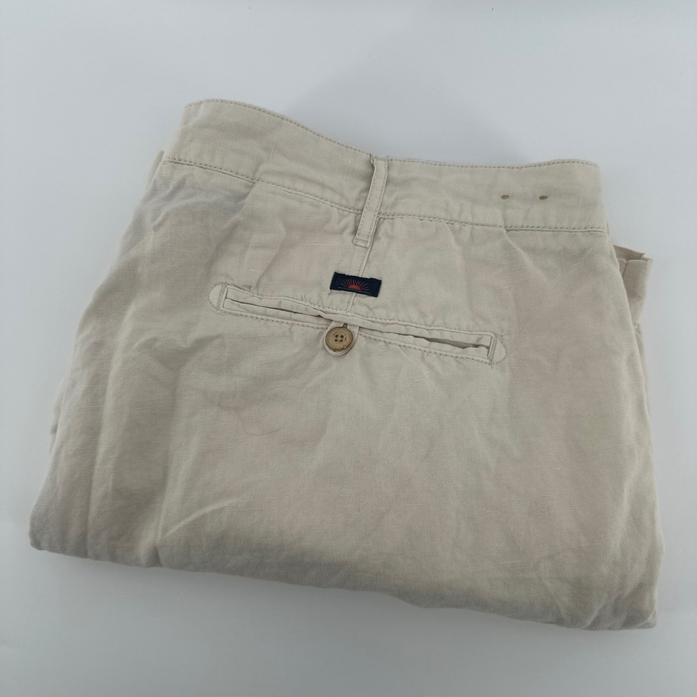 Faherty Brand Shorts Men 40 Beige Tan Linen Blend Casual Summer Coastal 0502